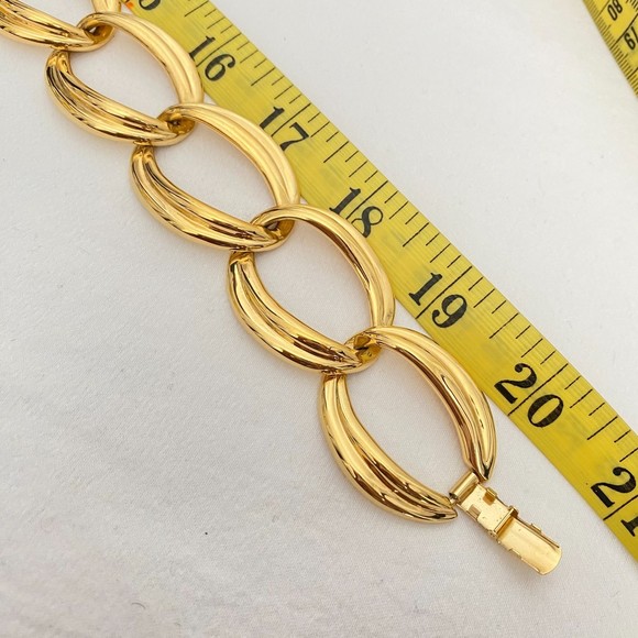 Napier Necklace F90 Vintage Chunky Choker Gold Tone Oversized Curb Links - Picture 10 of 11